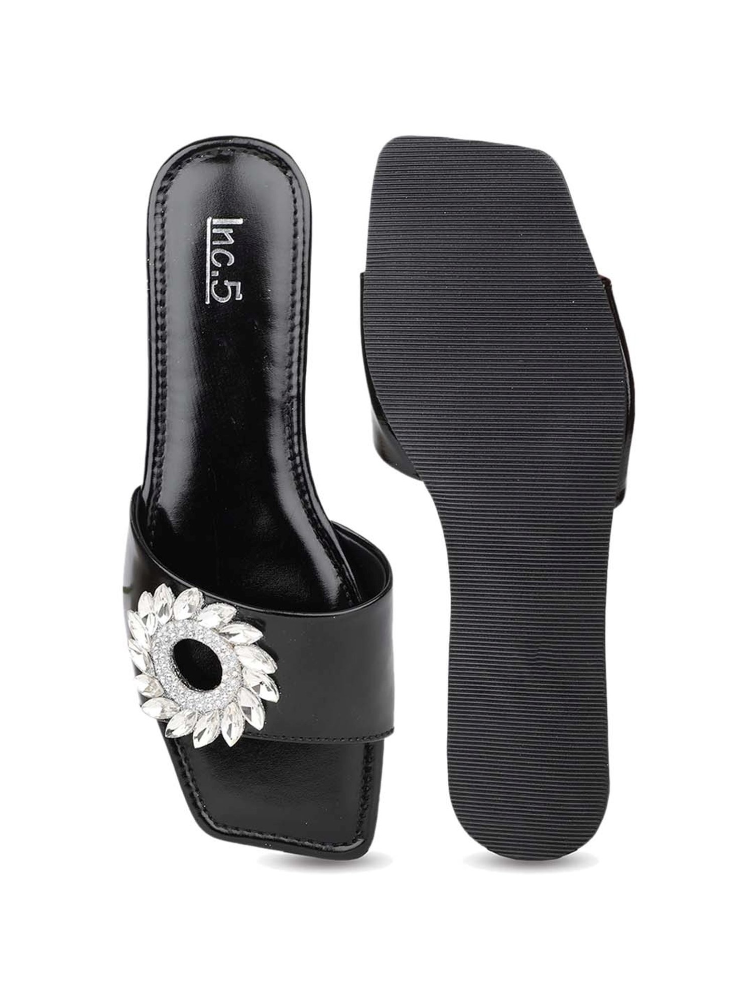 Inc.5 Women's Black Casual Sandals