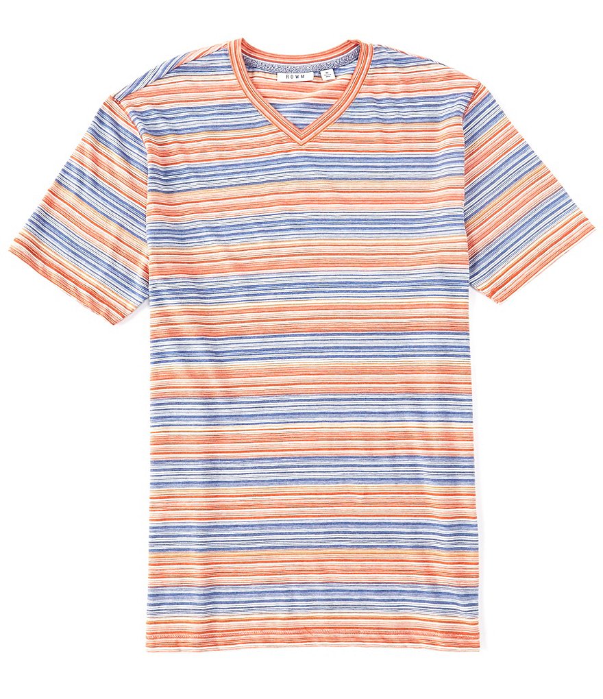 Short Sleeve Vintage Stripe V-Neck Tee