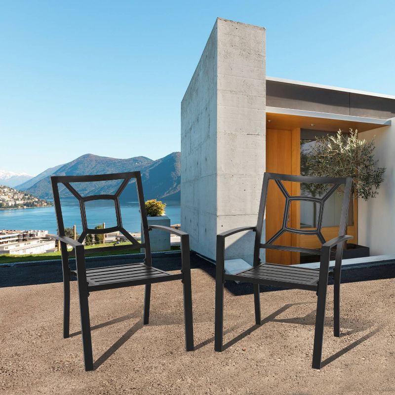 2pc Iron Dining Chairs - Nuu Garden