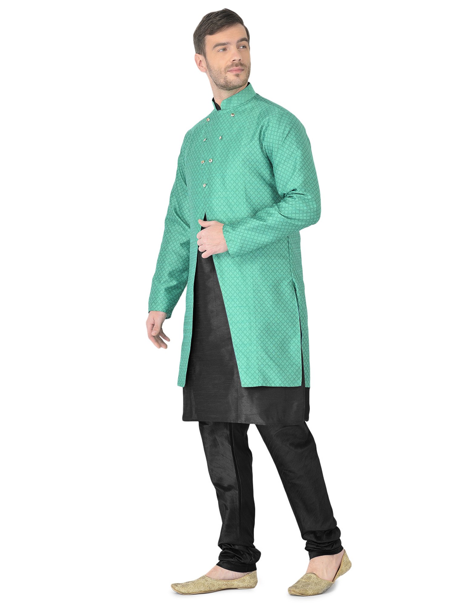 SG RAJASAHAB Multi Regular Fit Self Pattern Kurta Set