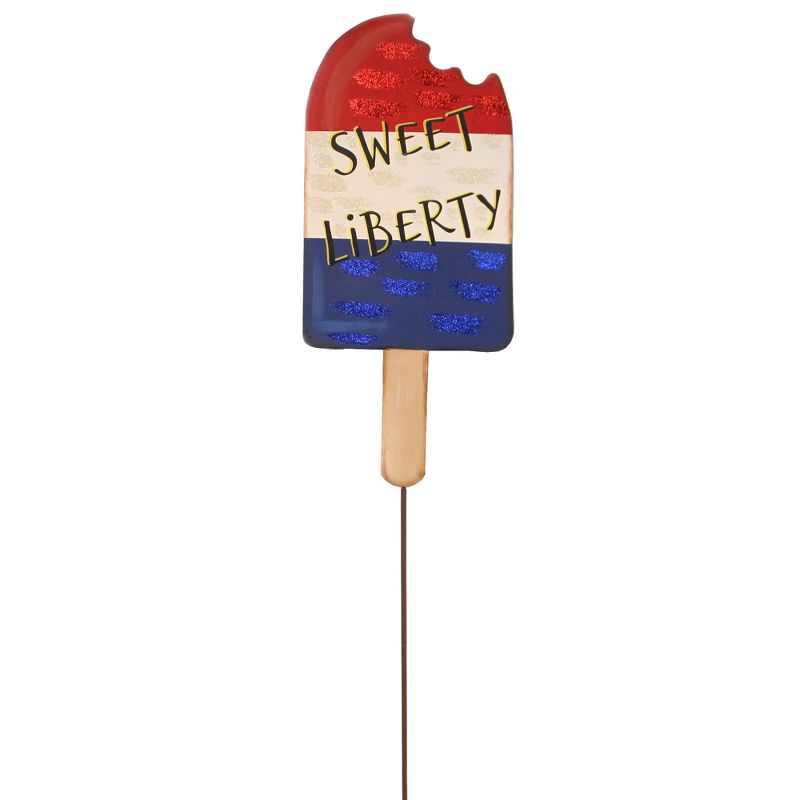 Patriotic 19.25" Sweet Liberty Popsicle Art Yard Wall Hanging Tin July  -  Wall Sign Panels