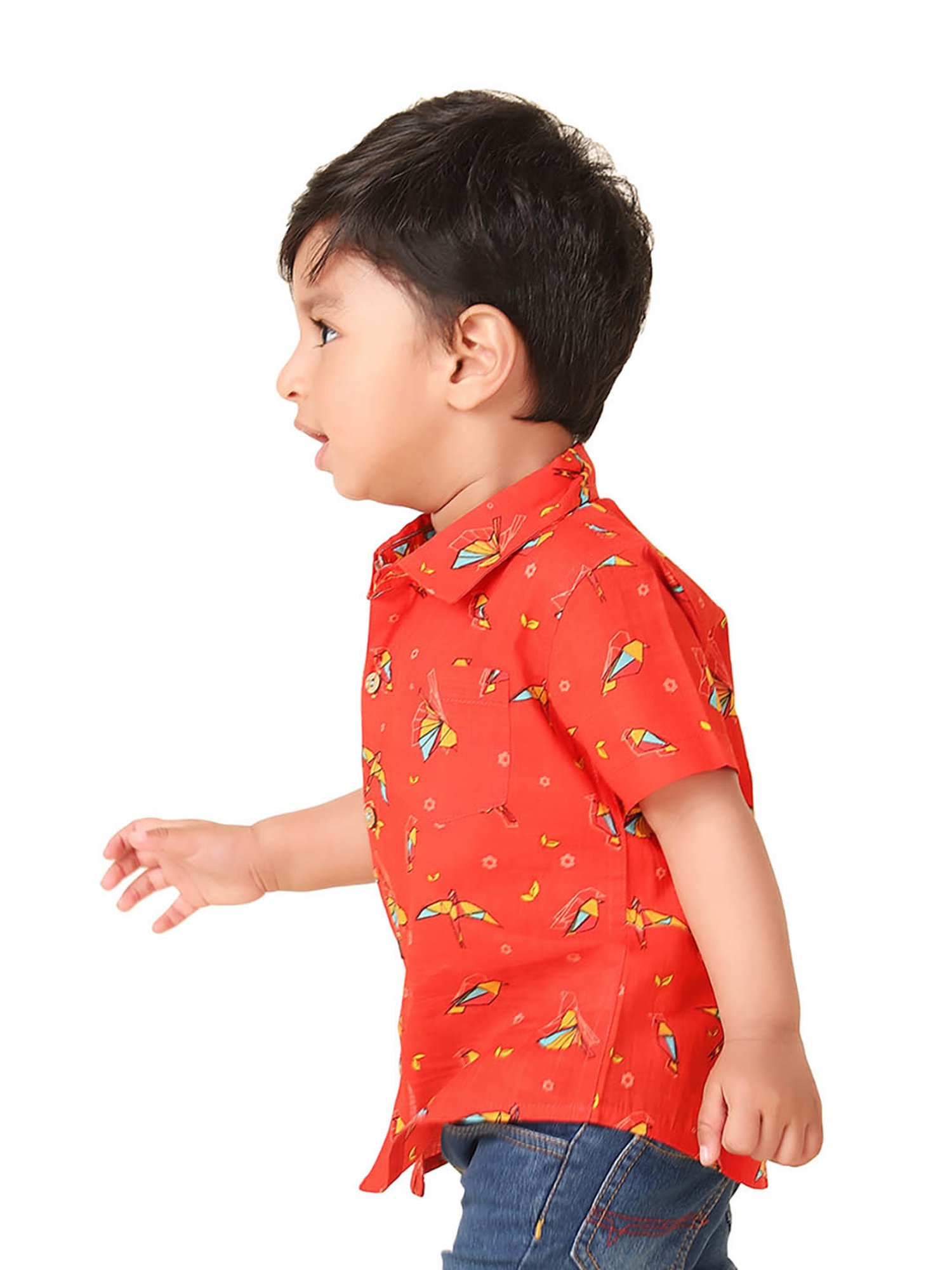 Pantaloons Baby White Cotton Printed Shirt
