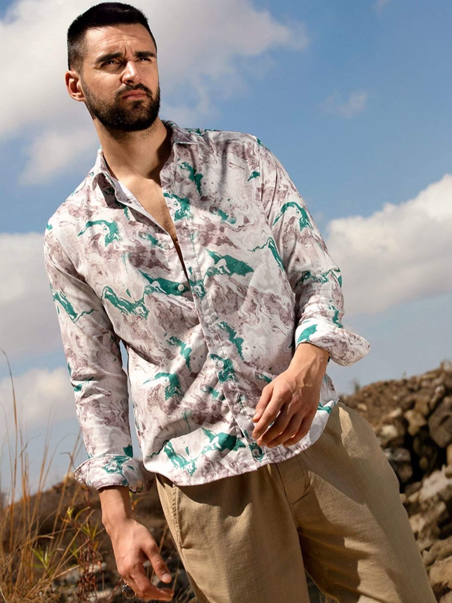 Campus Sutra Multicoloured Regular Fit Printed Shirt