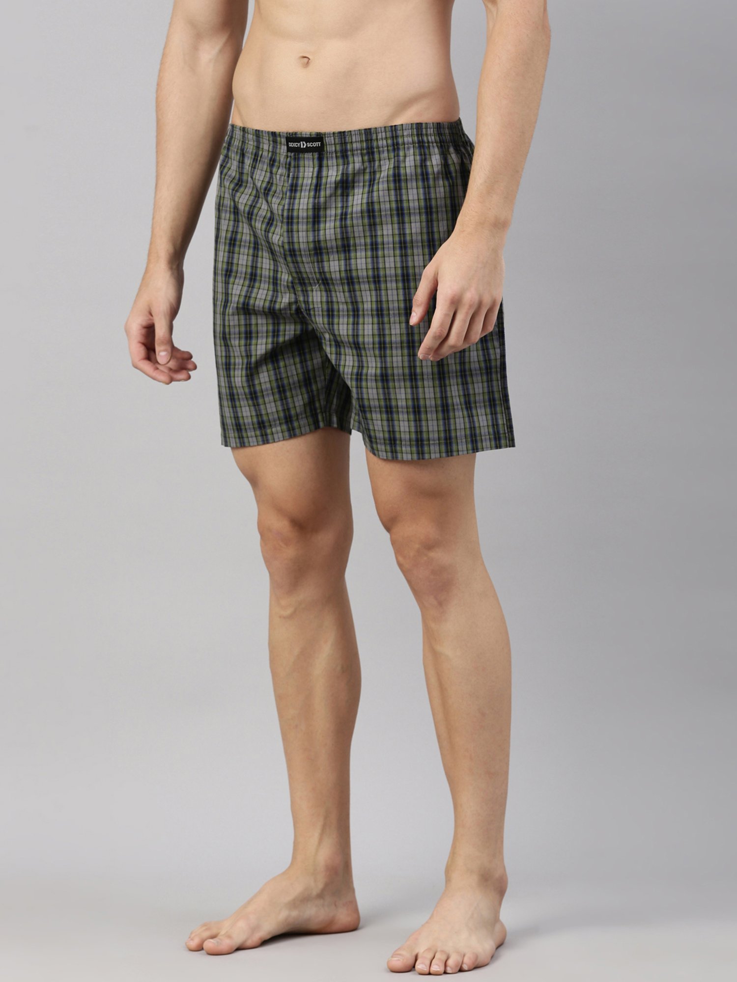 DIXCY SCOTT MAXIMUS Multi Cotton Regular Fit Checks Boxers - Pack Of 2