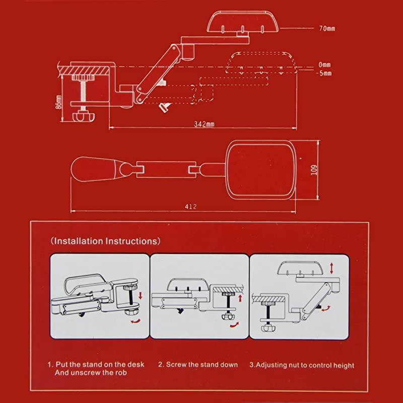 2 Packs 1 Pair Rotating Desk Extension Elbow Pad Armrest Aluminum Alloy Arm Stand Wrist Rest Ergonomically Designed for Professional Computer Monitor Working Lift Adjustable Sliver