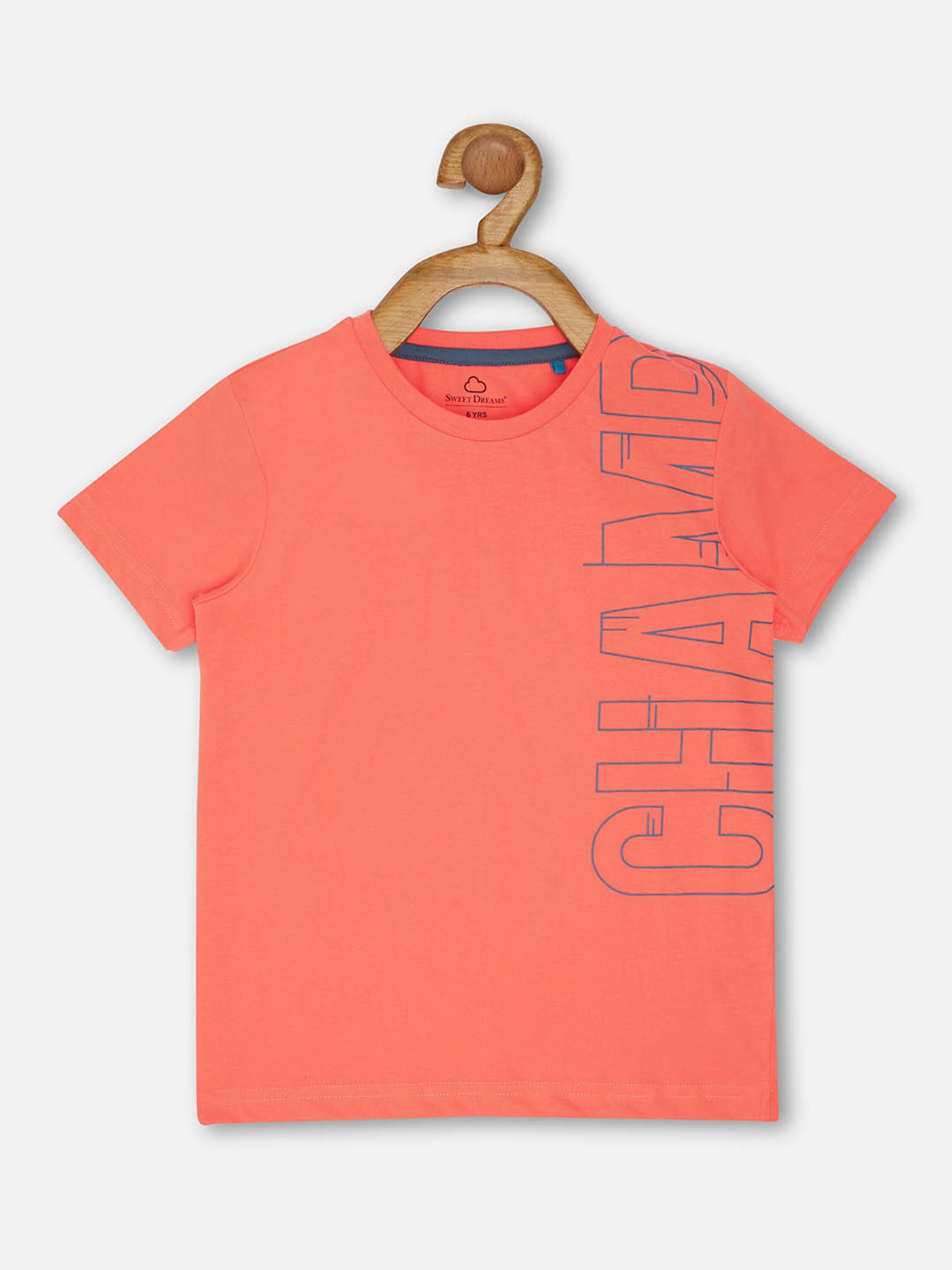 Sweet Dreams Kids Coral & Blue Printed T-Shirt with Capri