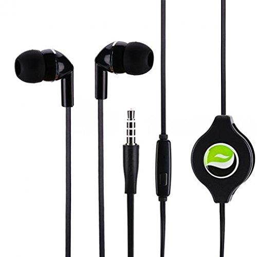 Retractable Earphones Headphones for Go Flip 3 / Smartflip Phone, Hands-Free Headset 3.5mm w Mic Earbuds Earpieces Microphone Compatible with Alcatel Go Flip 3 / Smartflip