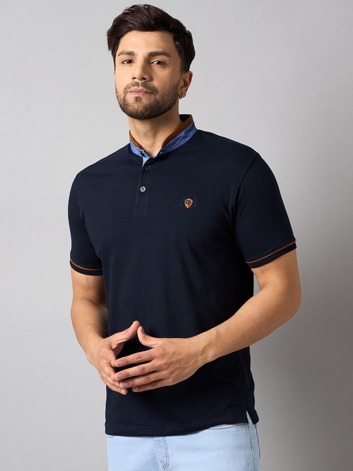 Club York Navy Regular Fit Henley T-Shirt
