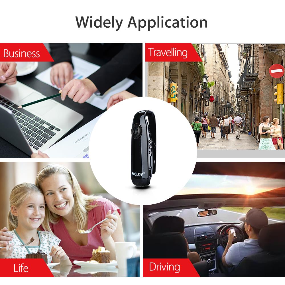 BOBLOV Mini Body Camera HD 1080P Body Cams , Audio Small Cameras with Back Clip