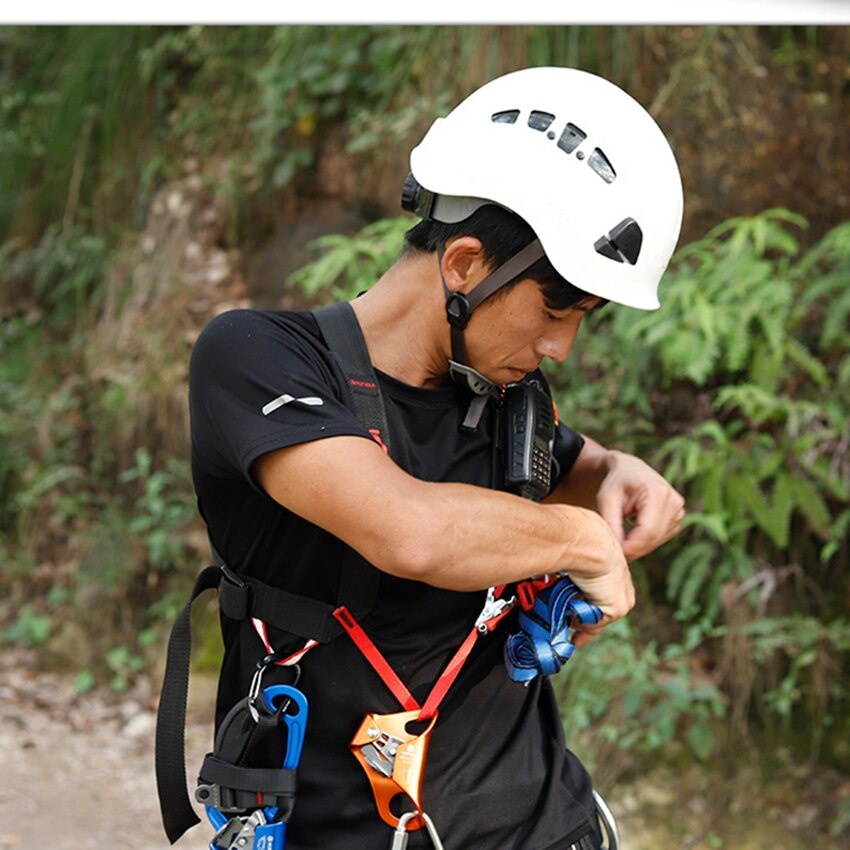 Ventilated Safety Hard Hat - Adjustable ABS Climbing Helmet - 6-Point Suspension, Perfect for Riding, Climbing and Construction
