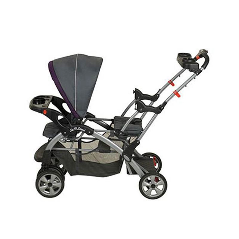Baby Trend Sit N' Stand Easy Fold Travel Toddler & Baby Double Stroller, Elixer