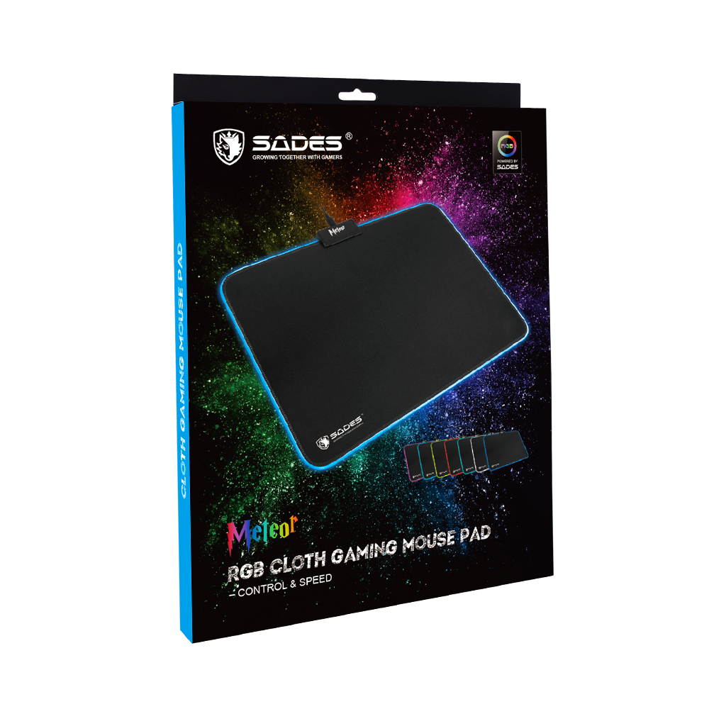 SADES Meteor RGB Gaming Mouse Pad 8 Models RGB Lighting Non-Slip Rubber Base Design Size 13.78 x 10.24 x 0.16 Inches For Computer Gamers