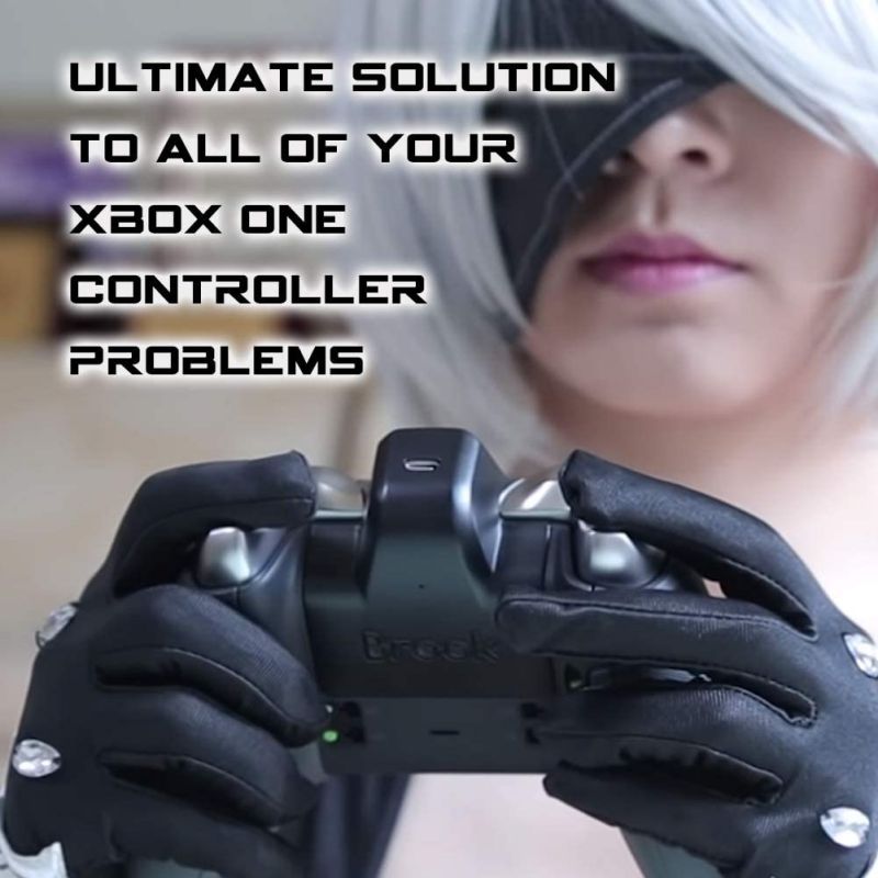 Brook Xbox One Adapter, X One Wireless Rechargeable 2X Battery Extra XL Converter for Xbox One Controller Support Switch PS4 PC iOS Motion Control Turbo Remap Black