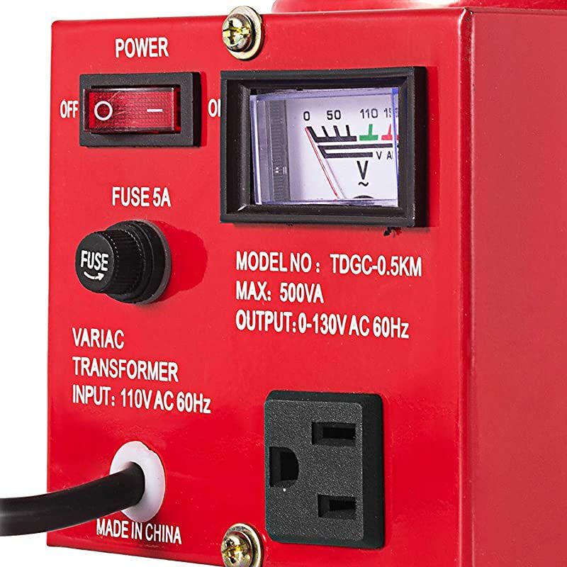 Voltage Transformer 5 Amp Auto AC Variable Voltage Regulator ,500VAC Max,120VAC Input, 0-120V/130VAC Output