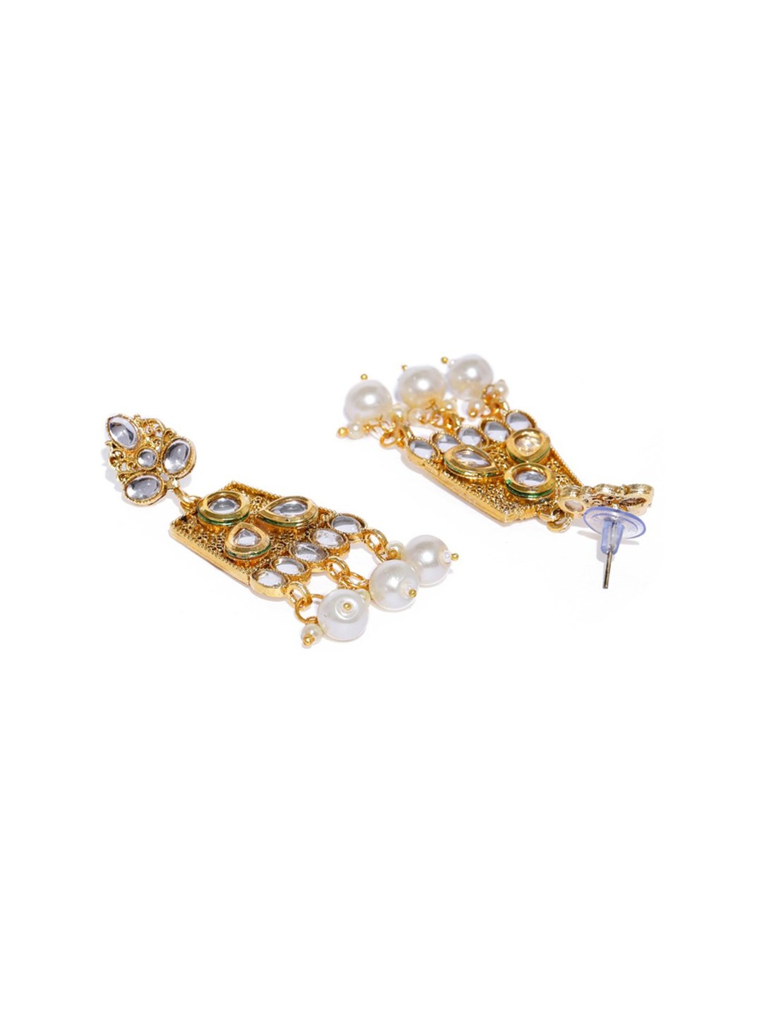 Sri Jagdamba Pearls White Alloy Classic Necklace & Earring Set