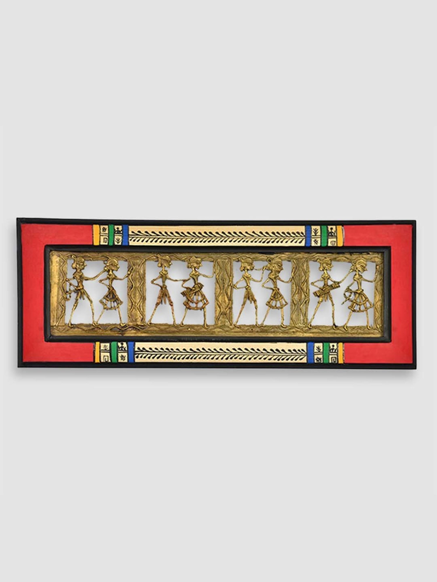 ExclusiveLane Dhokra Work & Warli Handpainted Horizontal Wall Decor