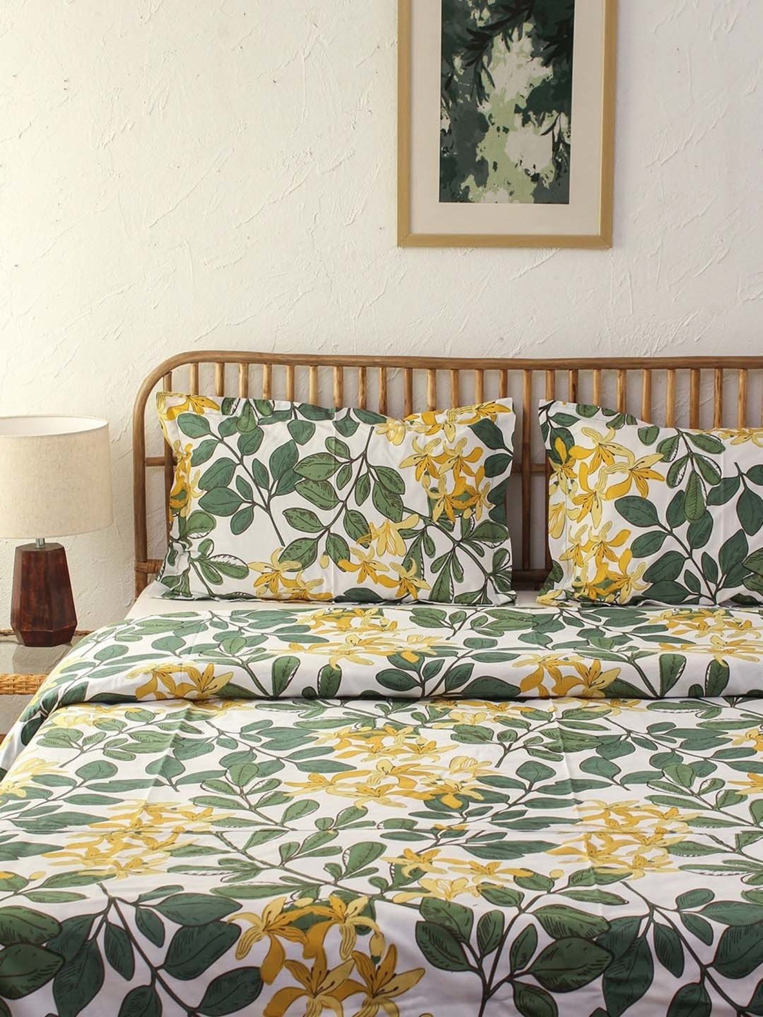 House This Moringa Floral Multicolor 180 TC Cotton Single Duvet Cover