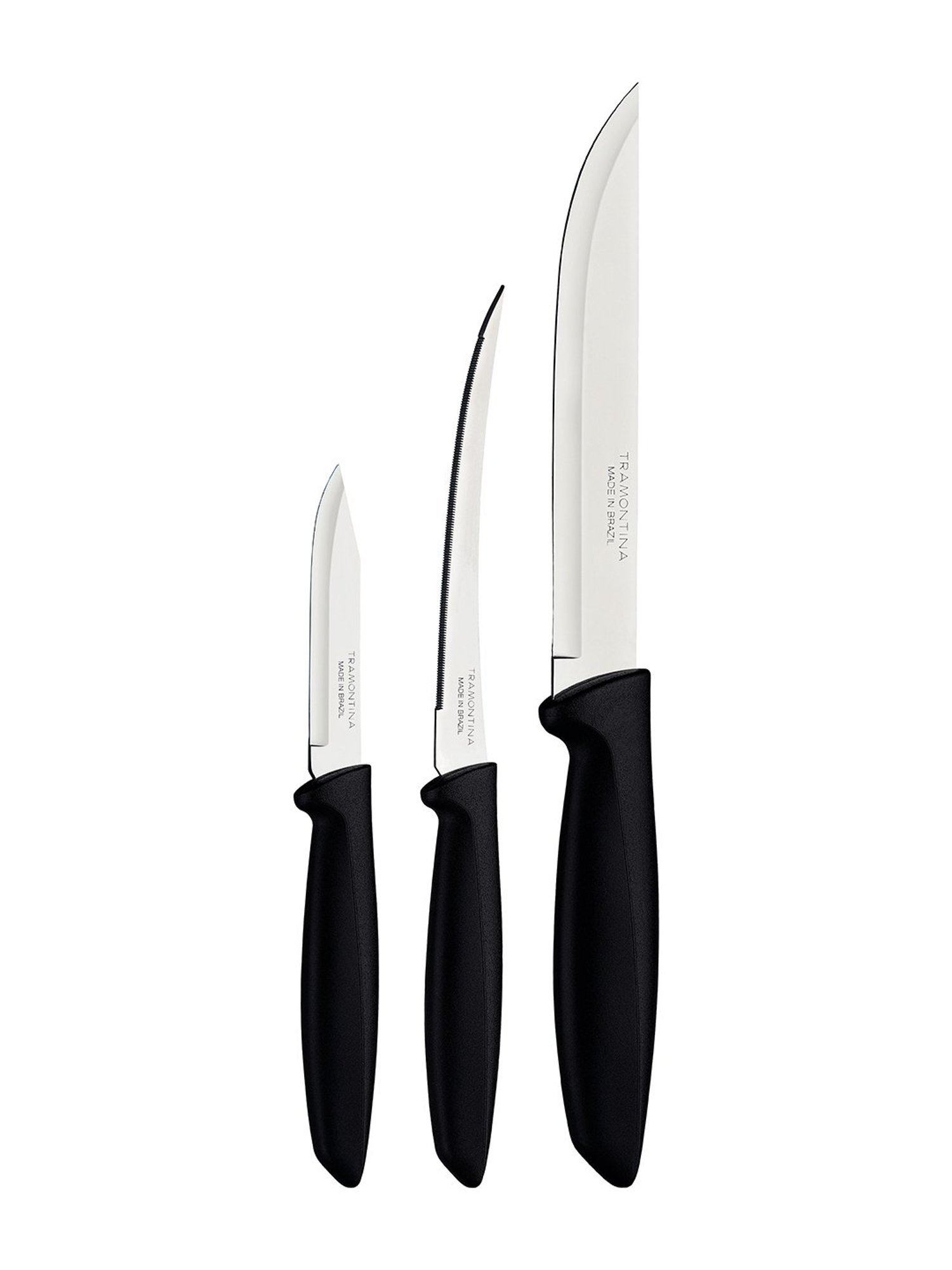 Tramontina Plenus Stainless Steel Set of 3 Knife, Vegetable Knife, Tomato Knife & Kitchen Knife
