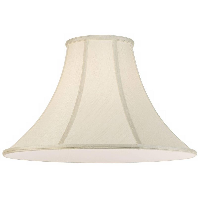 Imperial Shade Creme Large Bell Lamp Shade 7" Top x 20" Bottom x 13.75" Slant x 12.25" High (Spider) Replacement with Harp and Finial