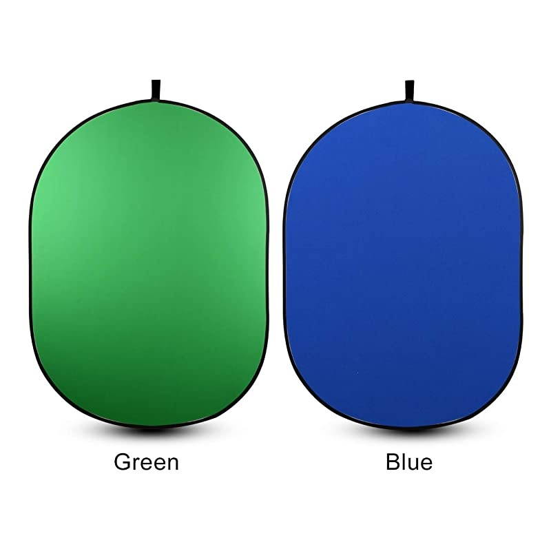 5ft x 65ft Photo Video Studio 2in1 Collapsible Background Panel Full Cotton Photography Background with Carrying Case GreenBlue