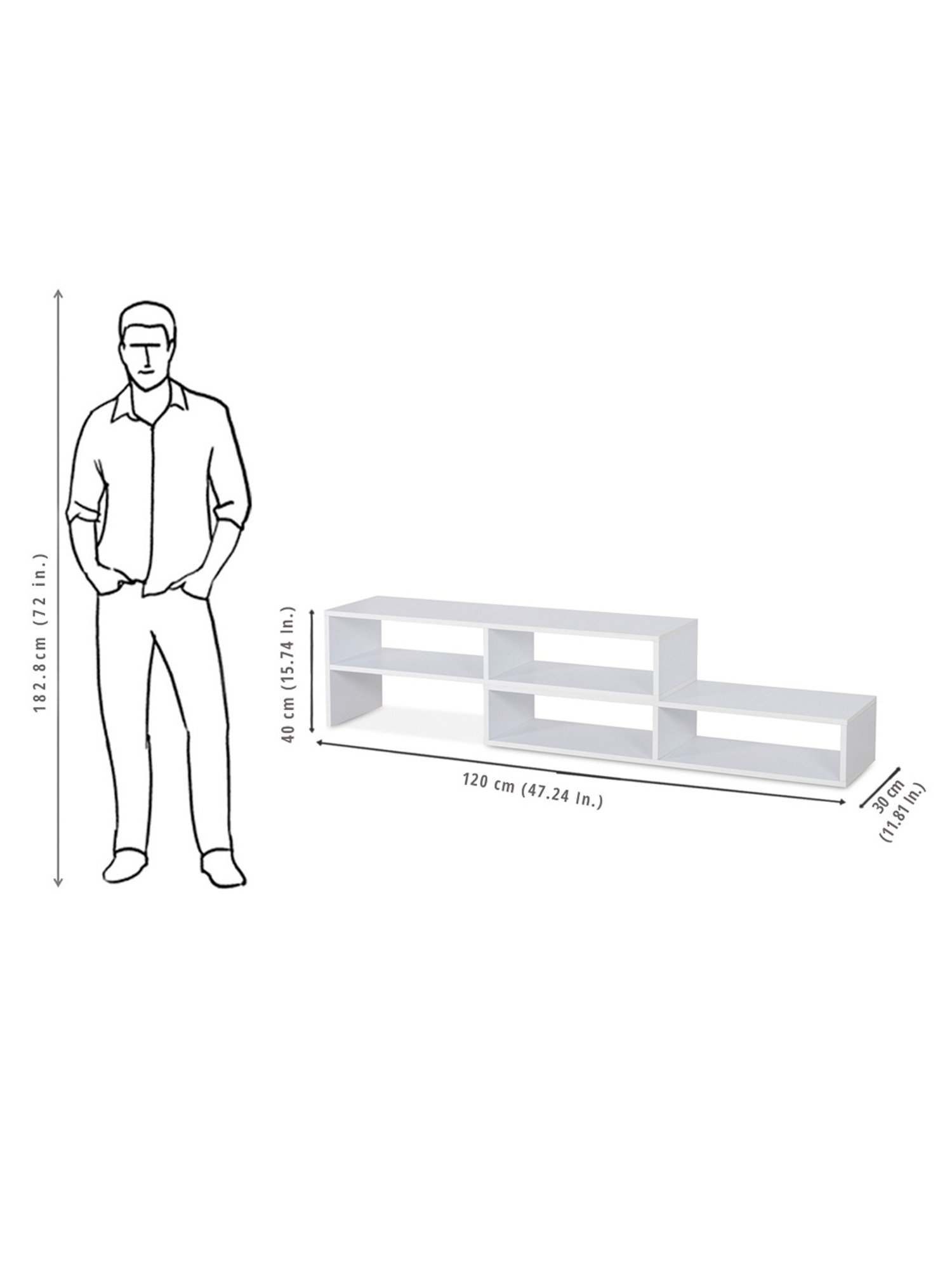 Delite Kom Olaf White Engineered Wood TV Entertainment Unit