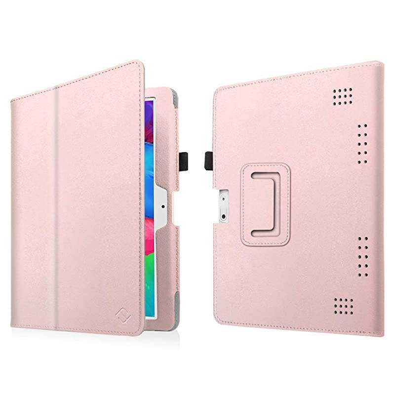 Case for Dragon Touch 10 inch K10 Notepad K10 Max10 Tablet Premium PU Leather Stand Cover Compatible Lectrus 101 Victbing 10 Hoozo 10 Winsing 10 ZONKO 101 Android Tablet Rose Gold