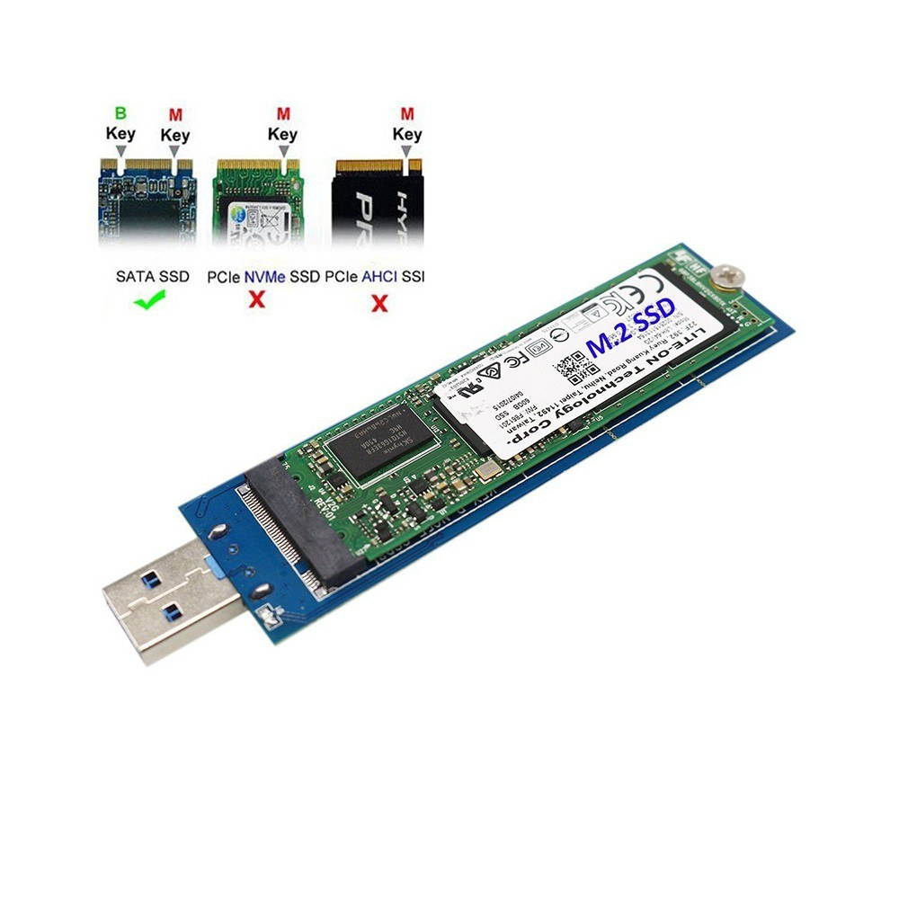 USB3.0 to NGFF M.2 SSD Enclosure M.2 SATA to USB3.0 Adapter Card B-KEY Hard Drive Disk