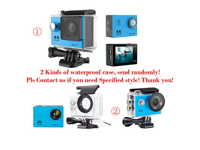 Silver Color Action Sports Mini Camera Ultra HD 4K WiFi Camcorder 1080P/60fps 2inch LCD 170 Degrees Helmet Cam 50M Waterproof Biker Video Camera