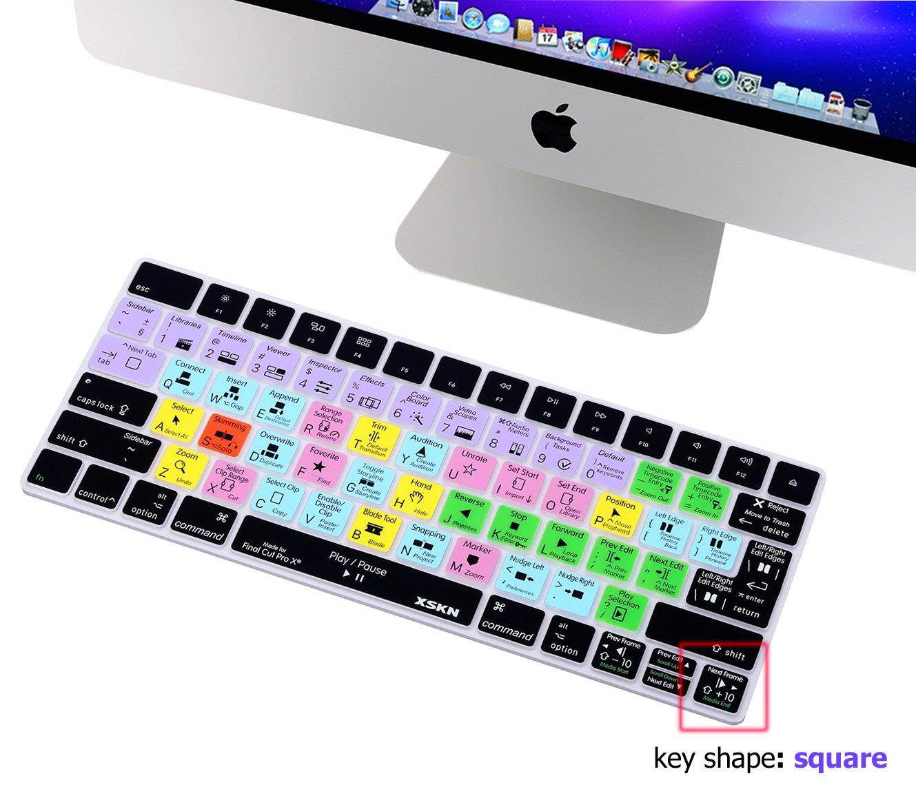 XSKN Magic Keyboard Final Cut Pro X Shortcut Keyboard Cover, XSKN Durable FCPX Hotkeys Silicone Keyboard Skin for Apple Magic Keyboard MLA22LL/A, MLA22B/A (US & EU version)