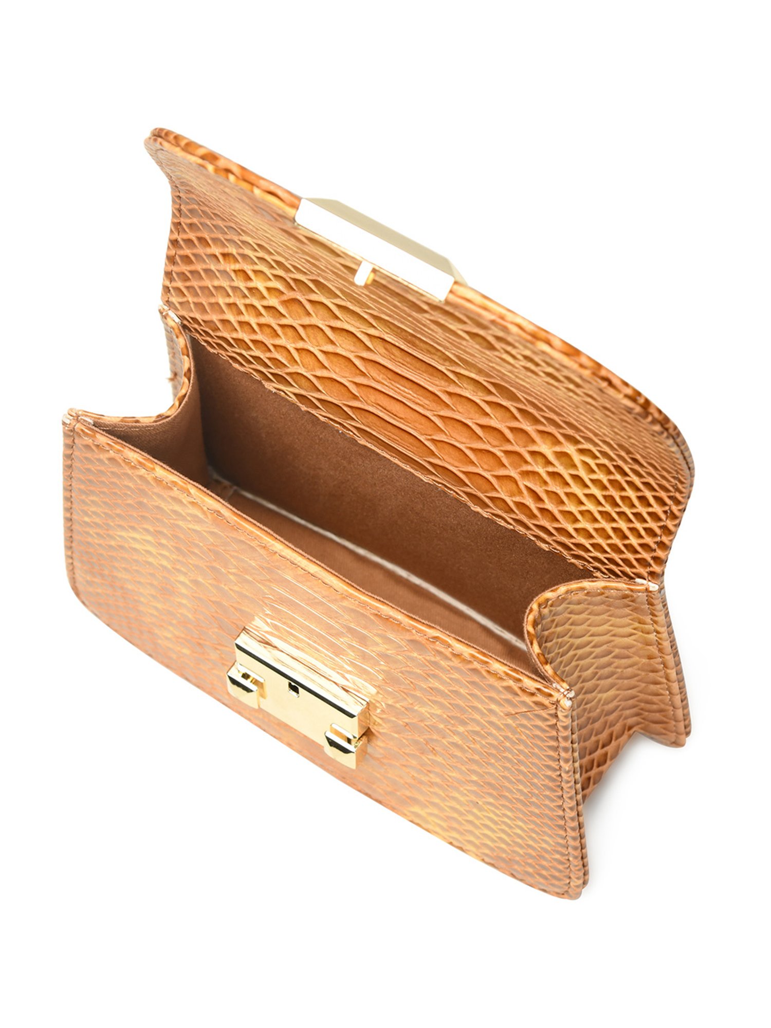 PELLE LUXUR Light Brown & Dark Brown Animal Effect Small Satchel