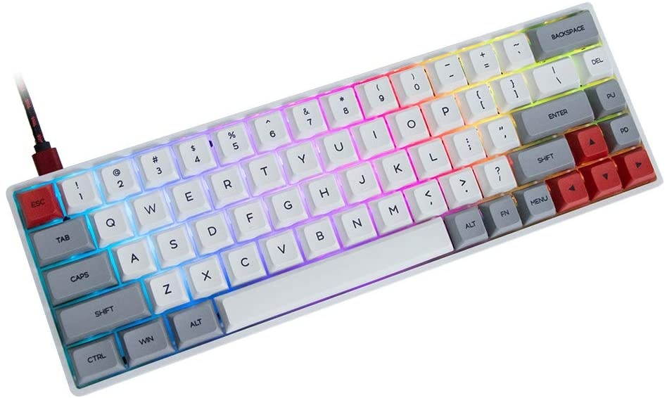 EPOMAKER SKYLOONG SK68 Keys Hot-swap RGB Mechanical Keyboard with Dye-subbed PBT GSA Keycaps, 3Fn Programmable Macros for Mac/Win/Android/iOS (Gateron Optical Black, Grey White)