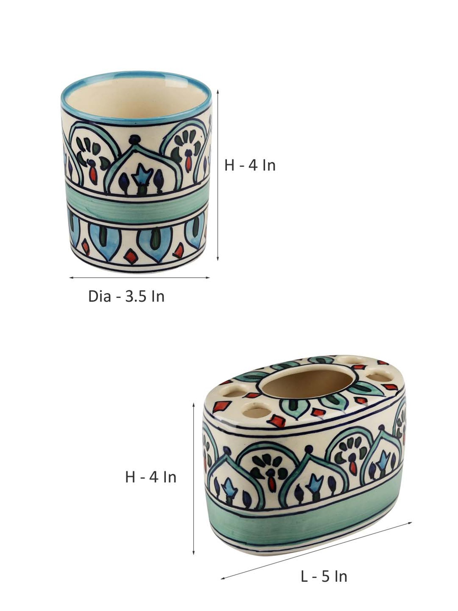 VarEesha The Royal Crown Multicolor Ceramic Bath Accessories - Set of 4