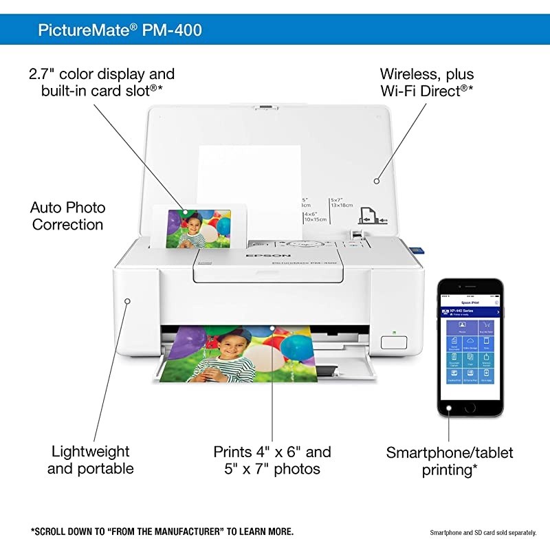 PictureMate PM-400 Wireless Compact Color Photo Printer