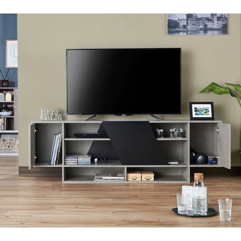 Yang Contemporary TV Stand for TVs up to 70" Cement - miBasics