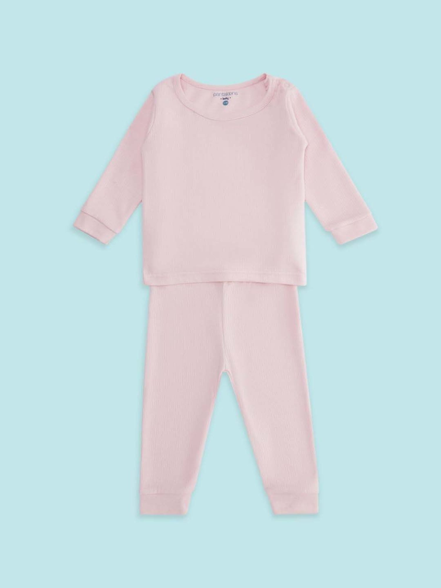 Pantaloons Baby Kids Pink Regular Fit Full Sleeves Thermal Set