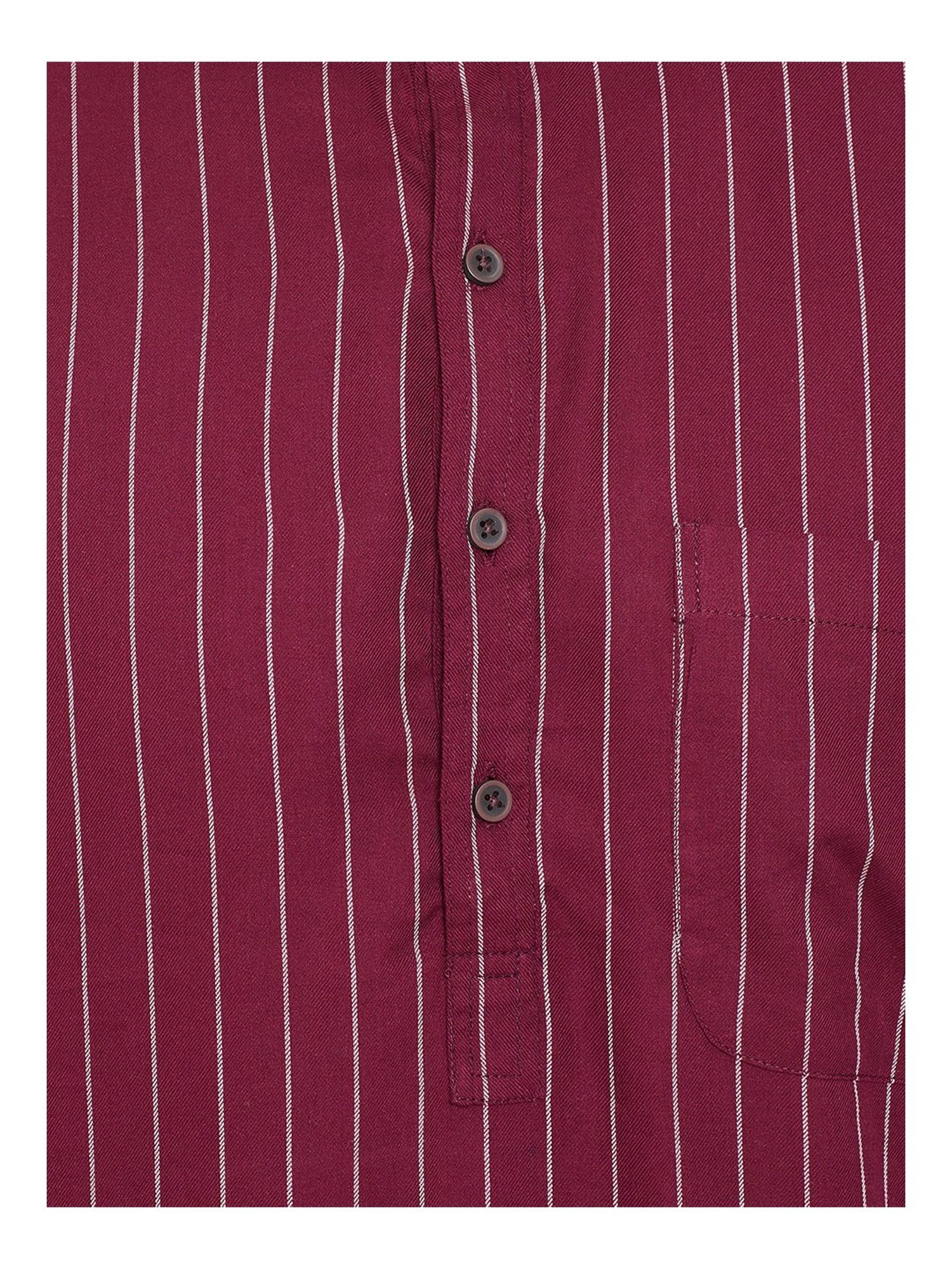 Even Maroon Regular Fit Striped Kurta