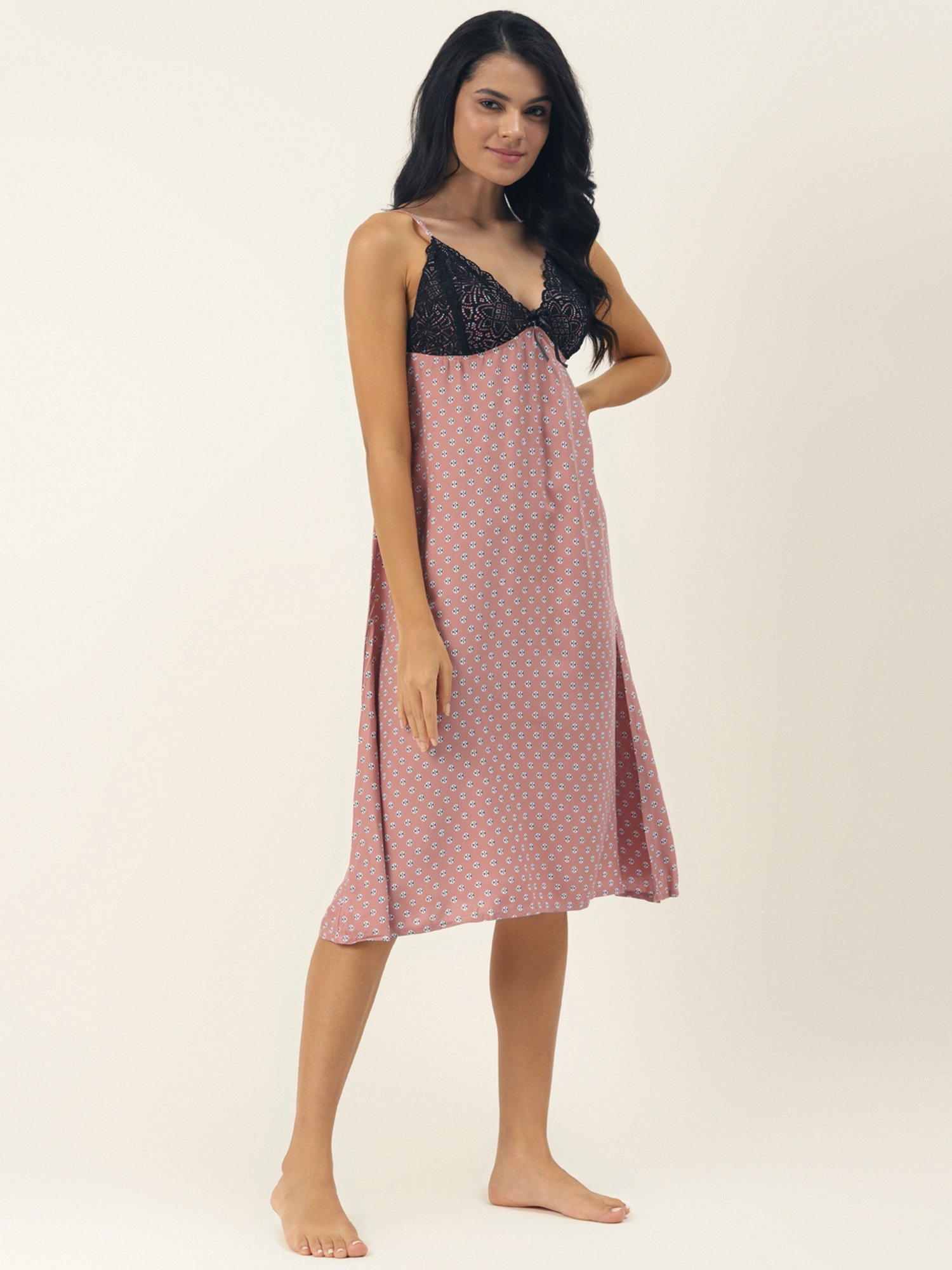 Ms.Lingies Pink Printed Chemise