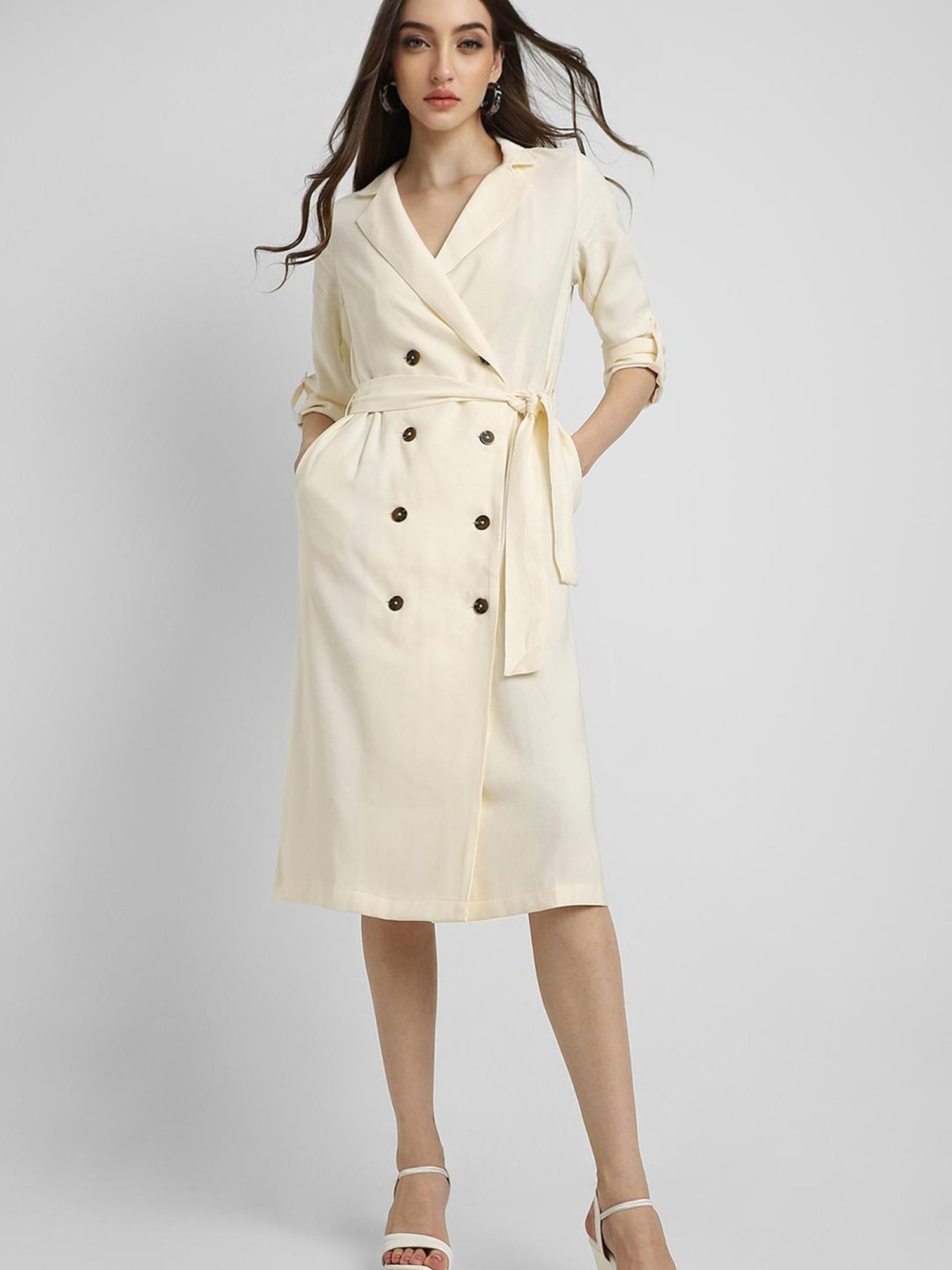 Forever 21 Beige Regular Fit A Line Dress