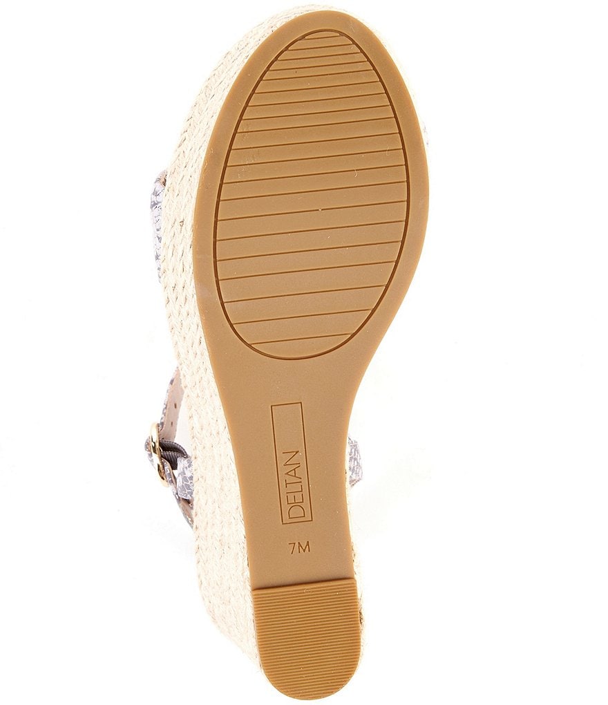 Deltan Everly Snake Print Leather Espadrille Wedges