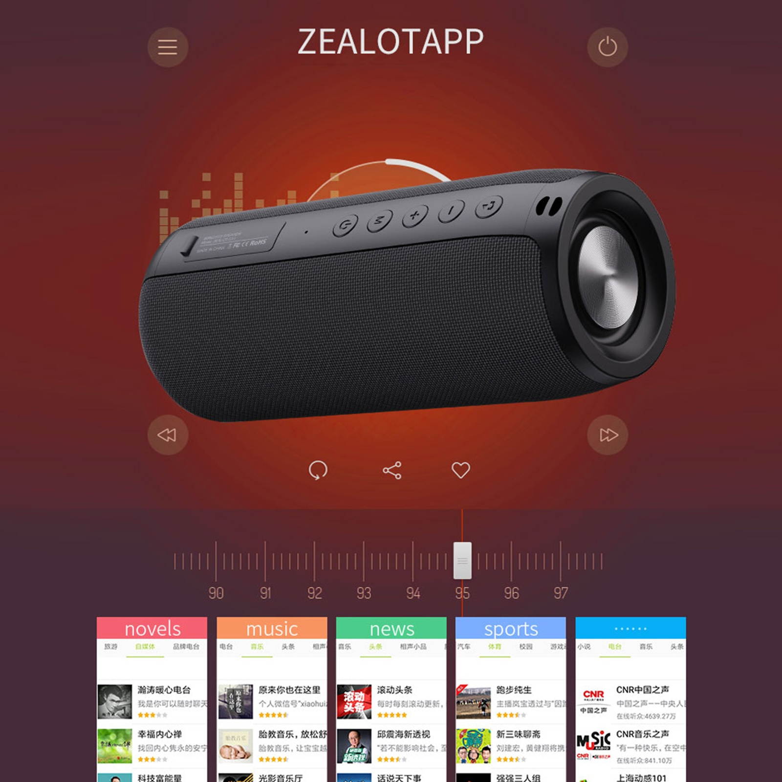 ZEALOT-S51 Portable BT Wireless Speaker Bass Stereo Sound Portable Subwoofer Waterproof Sound Box Support TF TWS USB Flash Drive