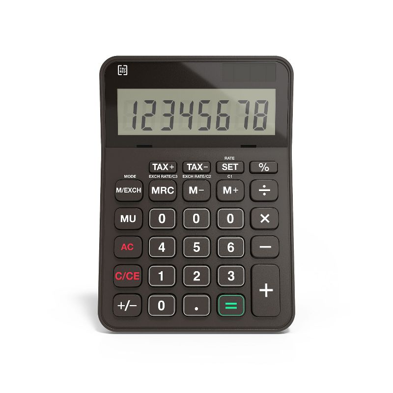 TRU RED TR240 8-Digit Desktop Calculator, Black 