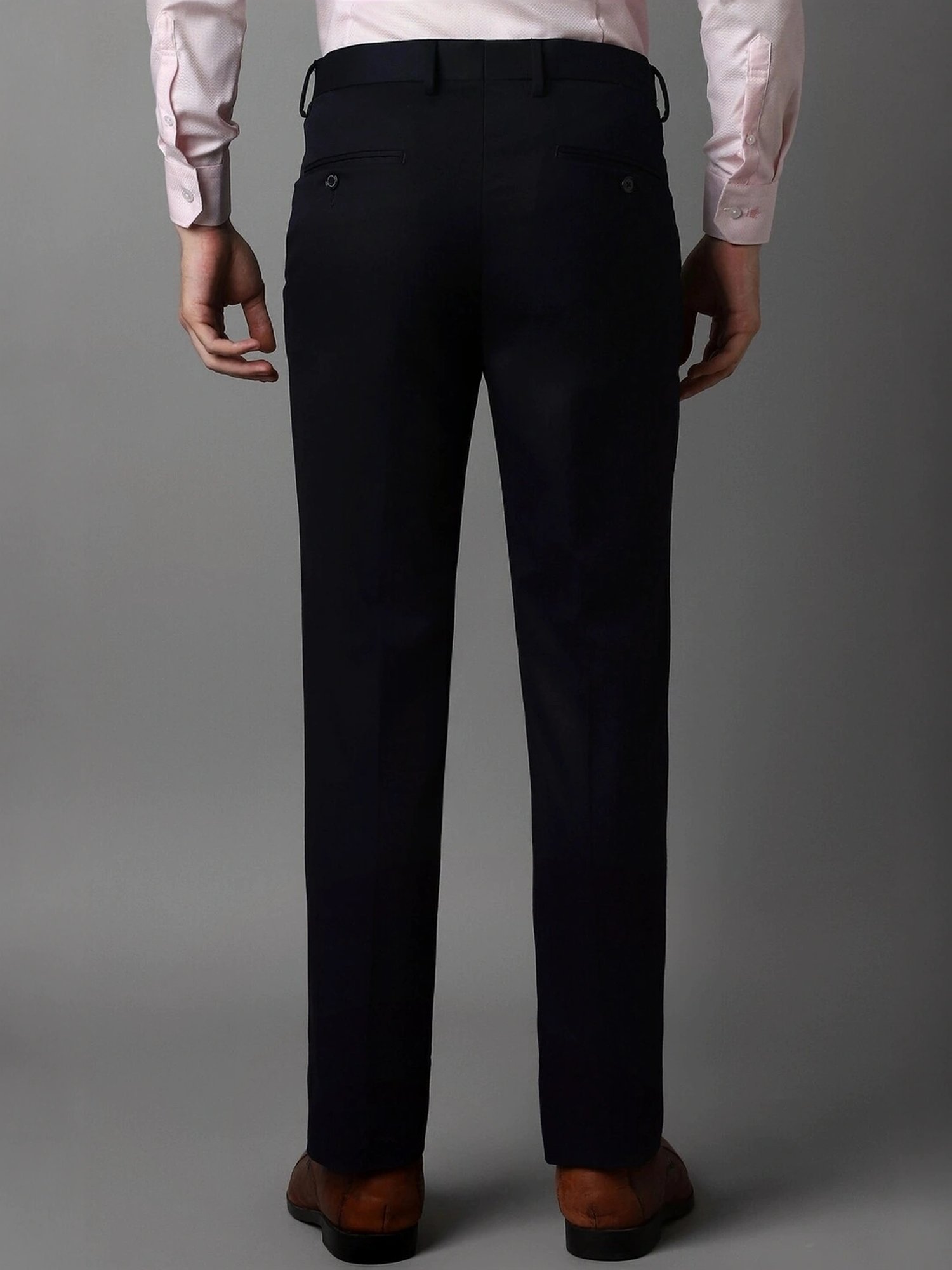 Louis Philippe Black Slim Fit Trousers