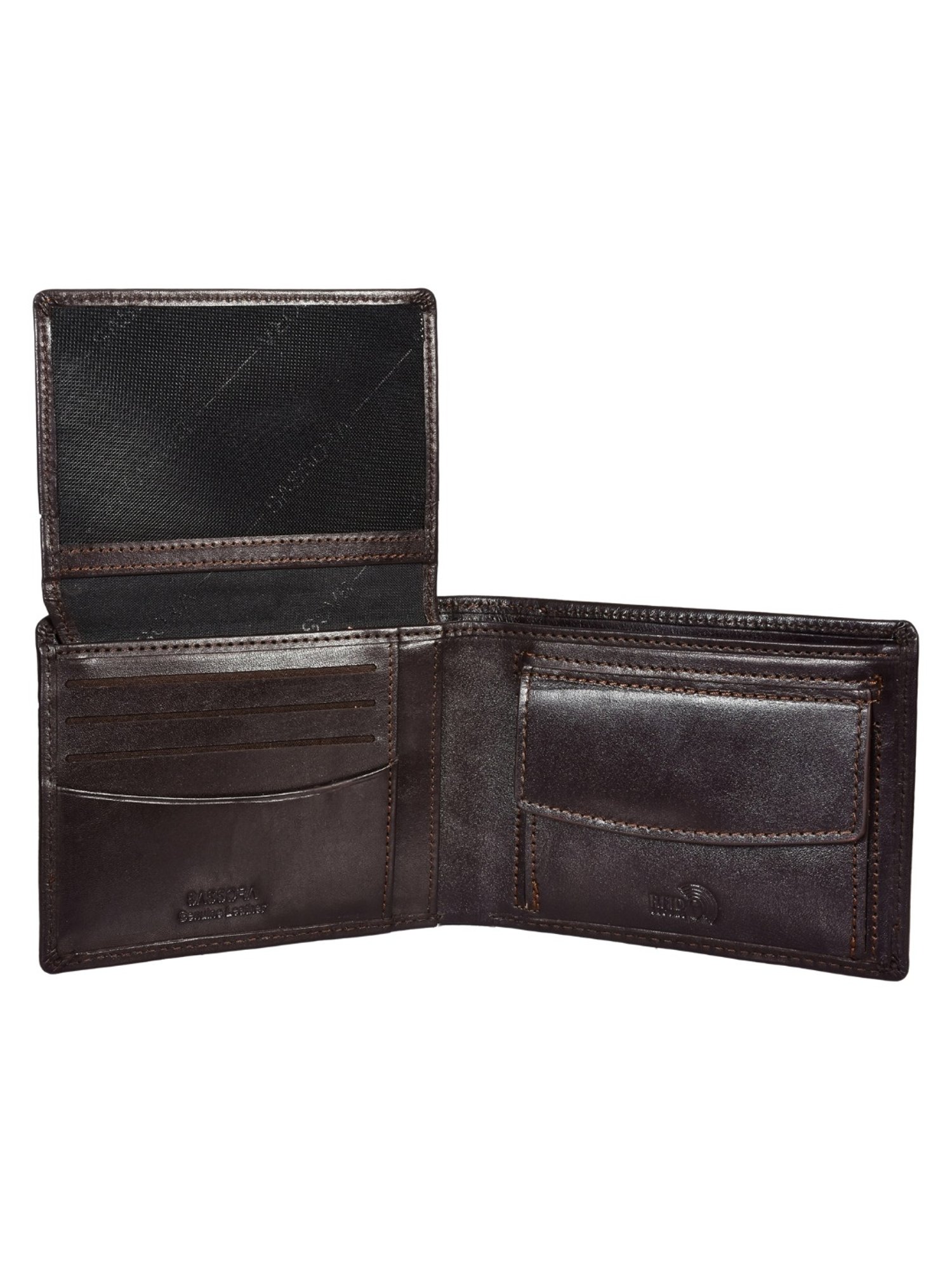 SASSORA BELLA Brown Leather RFID Bi-Fold Wallet