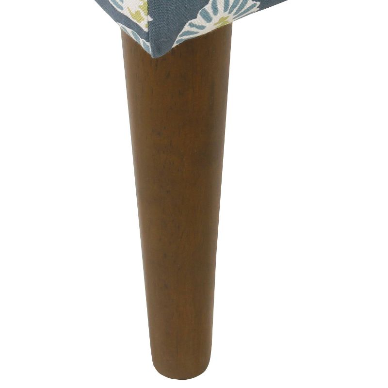 Mid-Century Storage Bench Teal Floral - HomePop