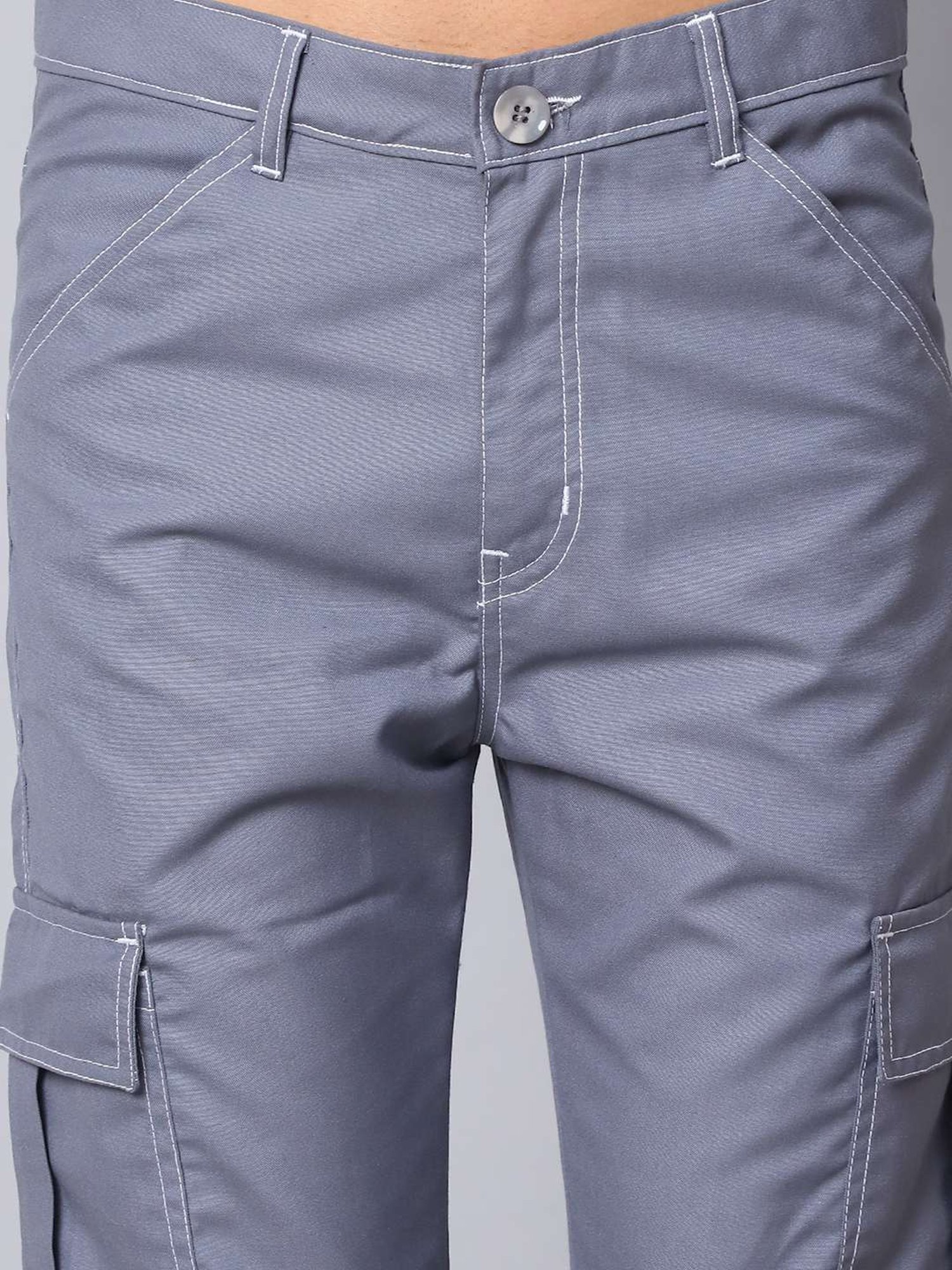 Indian Needle Grey Straight Fit Cargos