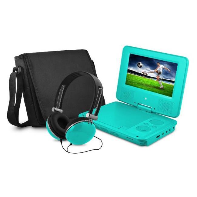Ematic EPD707TL 7-Inch Portable DVD Player with Matching Headphones and Bag (Teal)