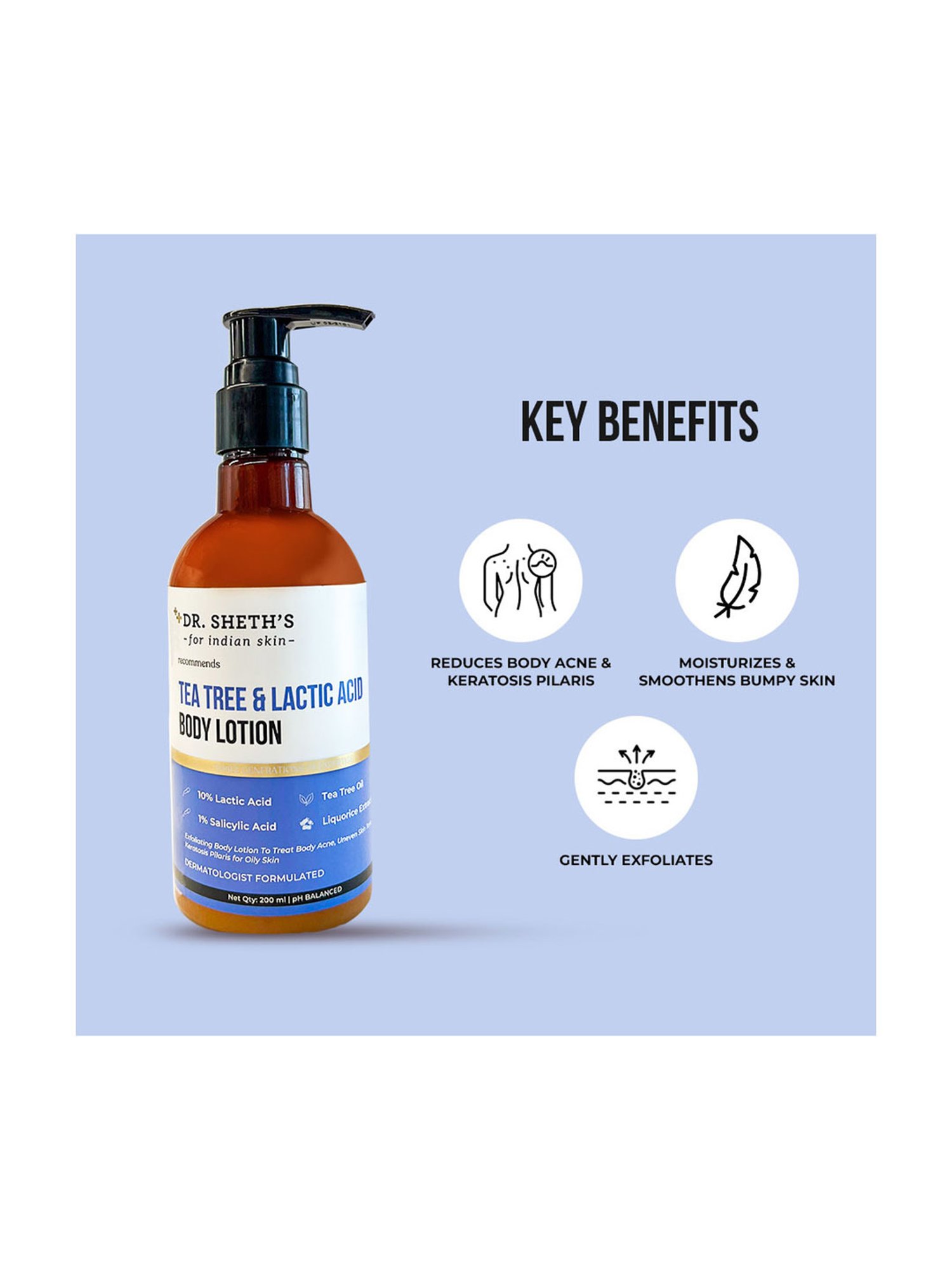 Dr. Sheth's Tea Tree & Lactic Acid Body Lotion - 200 ml