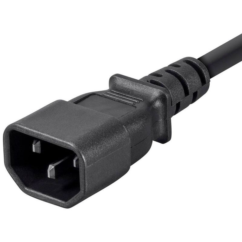 Monoprice 3-Prong Extension Cord - 3 Feet - Black | IEC 60320 C14 to IEC 60320 C13, 18AWG, 10A, 125V