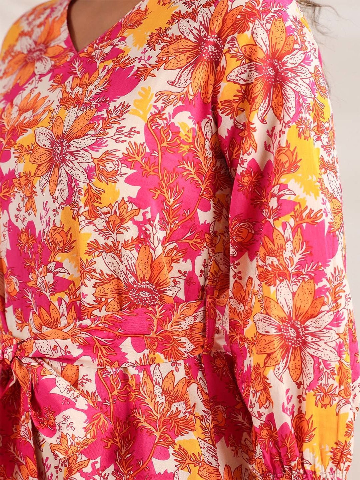 Saffron Threads Red Ethnic Dresses