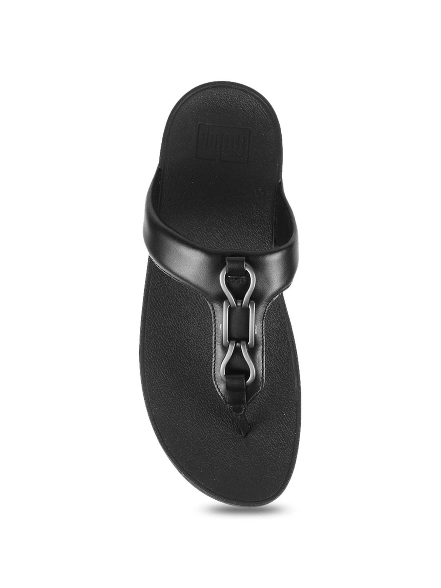 FitFlop Women's Black Thong Wedges